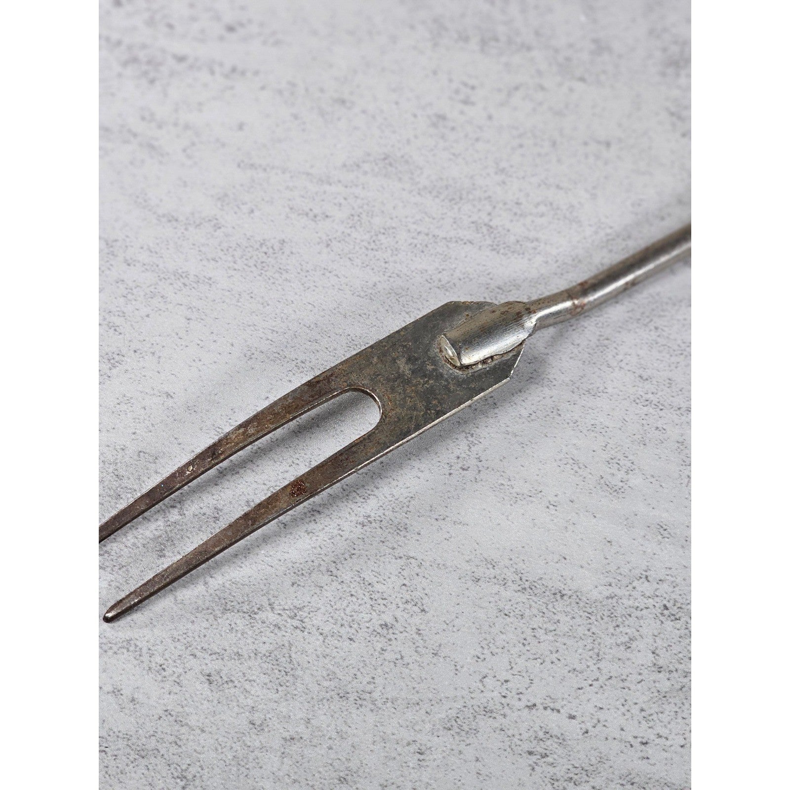 Vintage BBQ Carving Fork Wood Handle Red Paint Rustic 13 Inch