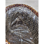 Vintage Woven Basket with Plastic Liner – Rustic Storage or Planter Basket