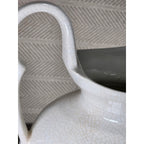 Vintage White Crackle Glaze Vase 12.5in Farmhouse Display