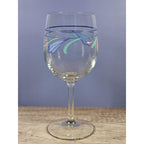 Lenox Floral Wine Goblet Poppy Blue Glass 10 oz Stemware