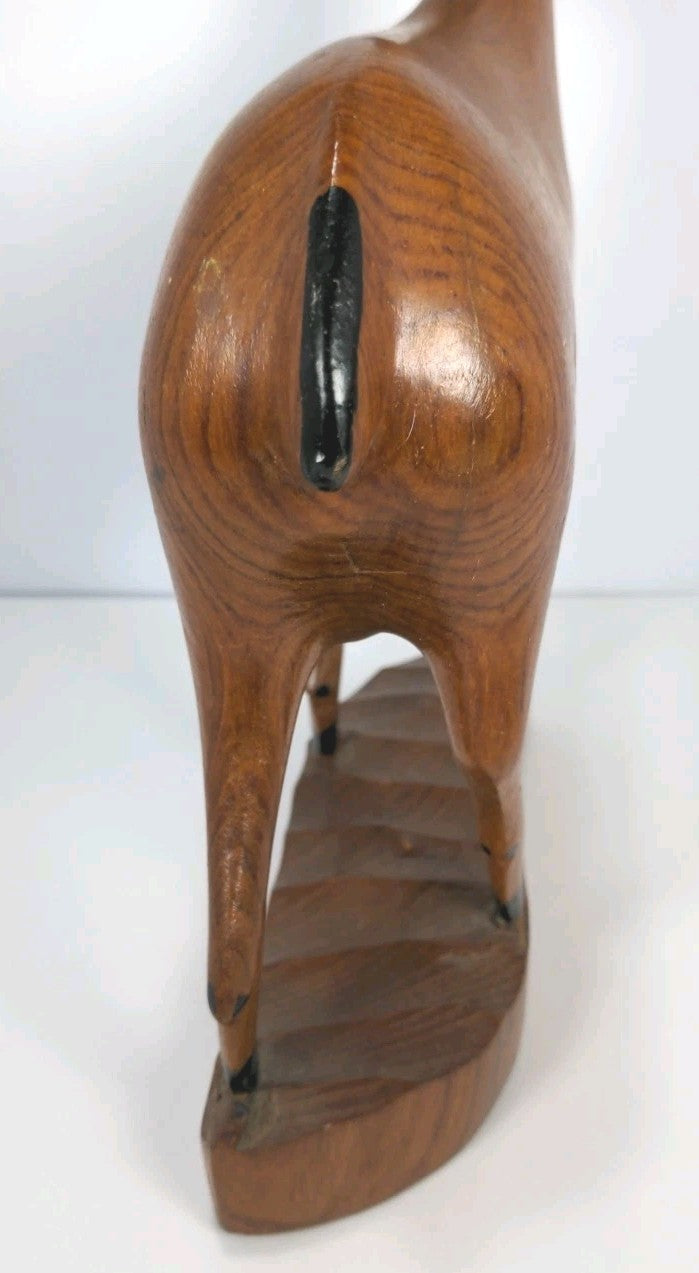Hand Carved Wood Deer Book Ends – Rustic Wildlife Decorative Accents