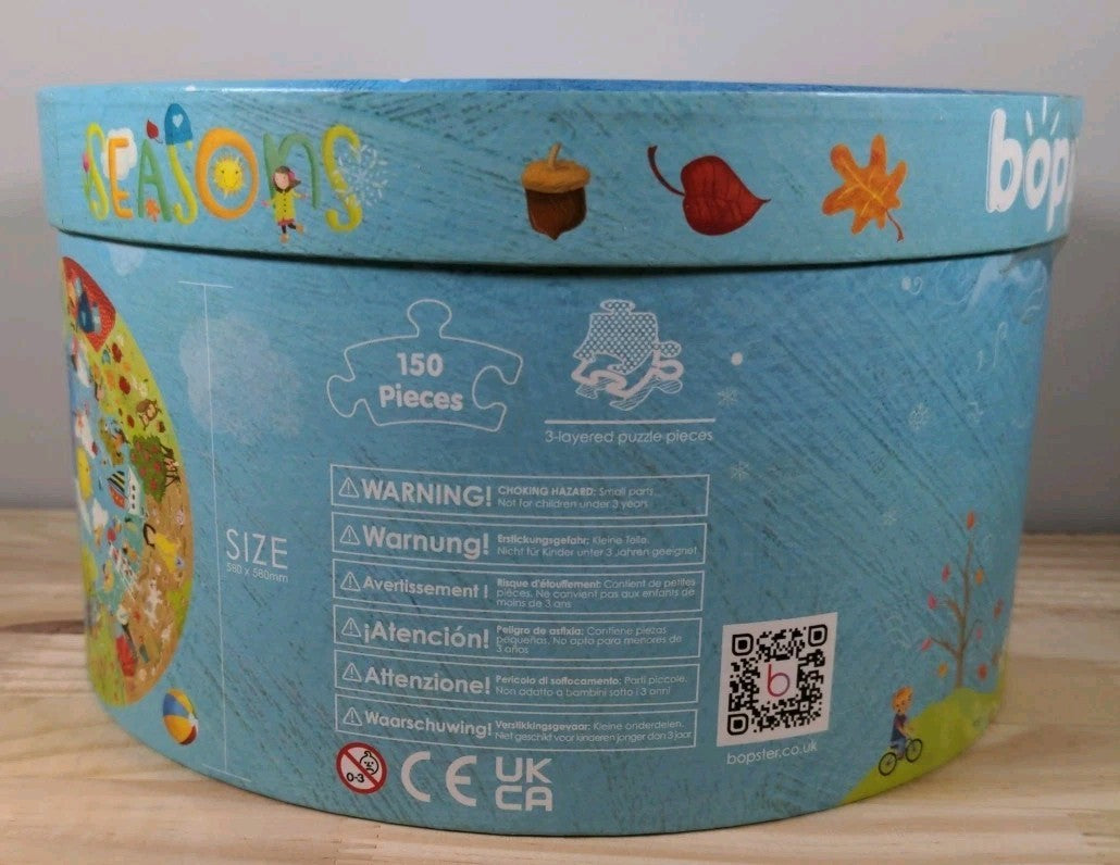 Boppi Kids 150-Piece Round "Seasons" Puzzle – New & Sealed – Laura Watson Art