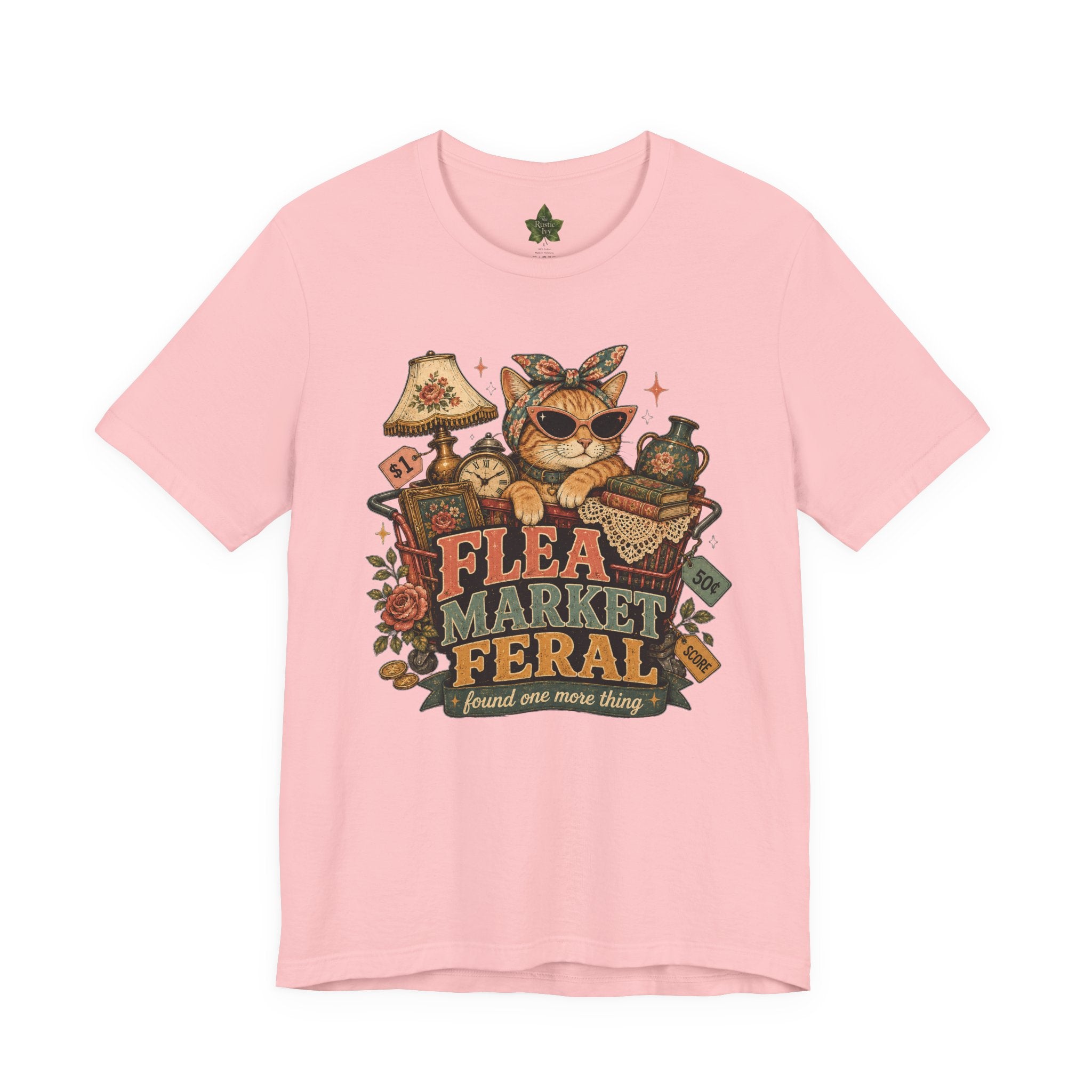 Flea Market Feral Shirt, Thrift Lover Orange Cat Graphic Tee