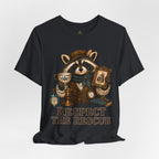 Respect The Rescue Raccoon Tee, Vintage Thrift Lover Shirt, Estate Sale Gift