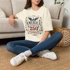 America Turns 250 Shirt 1776 2026 Patriotic Eagle 4th July Tee