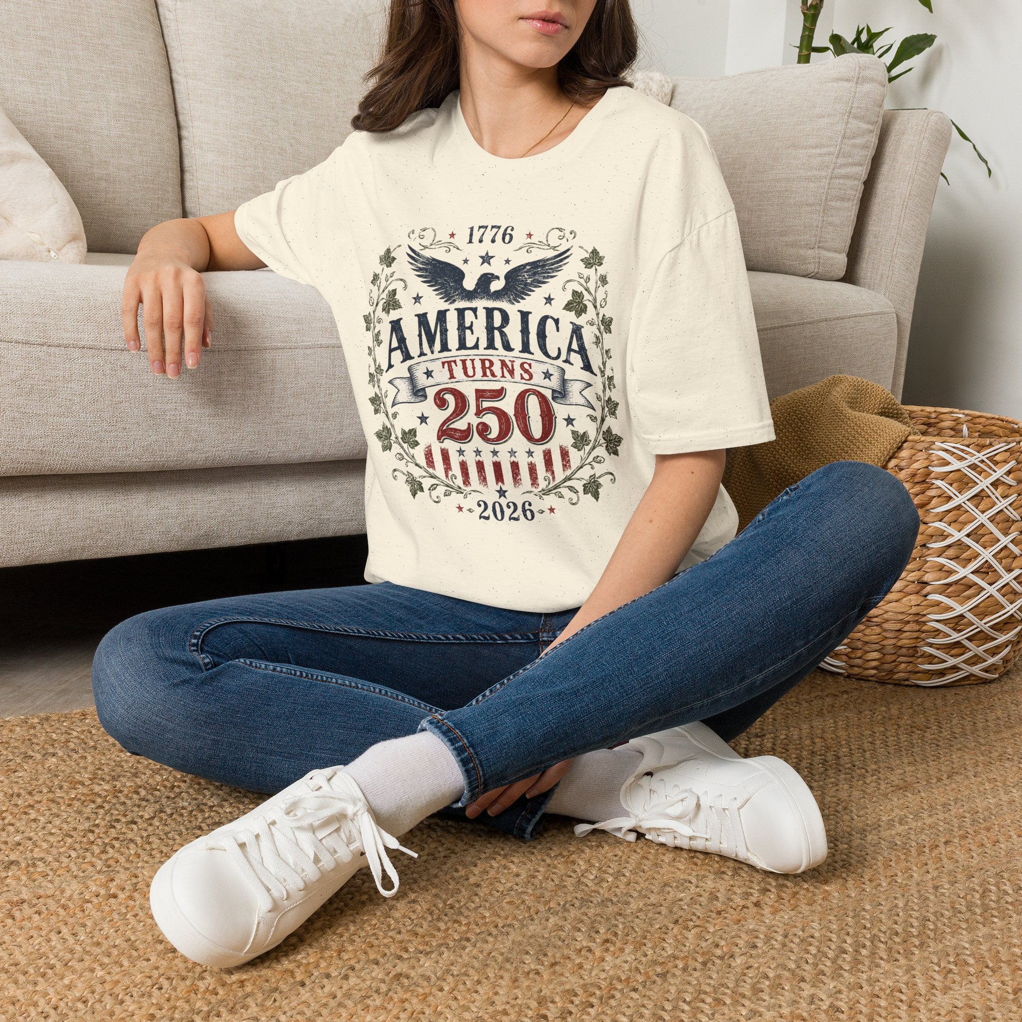 America Turns 250 Shirt 1776 2026 Patriotic Eagle 4th July Tee