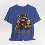Respect The Rescue Raccoon Tee, Vintage Thrift Lover Shirt, Estate Sale Gift