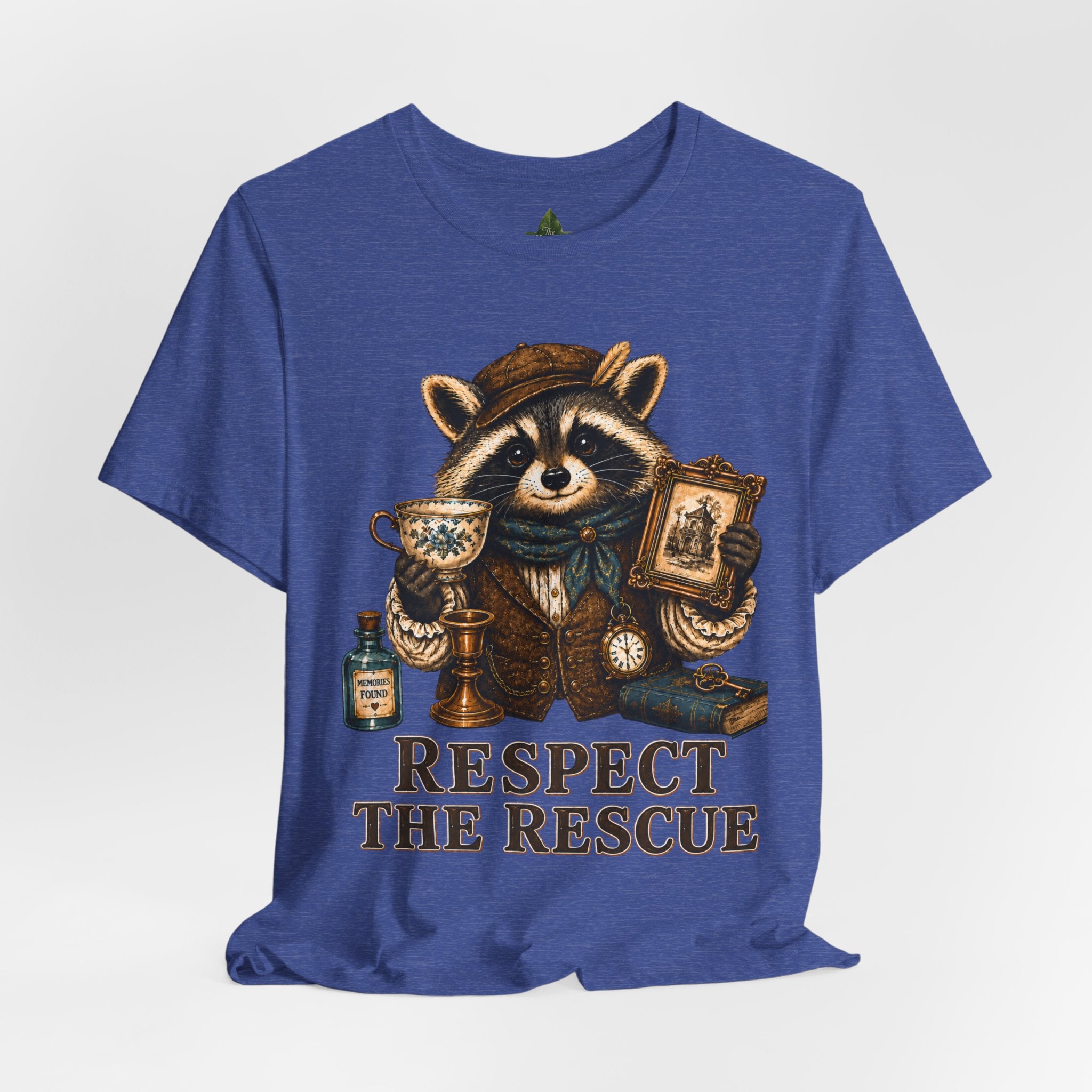 Respect The Rescue Raccoon Tee, Vintage Thrift Lover Shirt, Estate Sale Gift