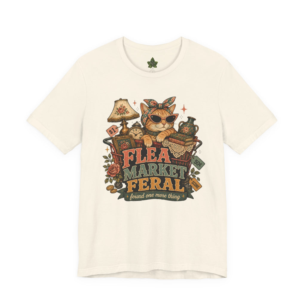 Flea Market Feral Shirt, Thrift Lover Orange Cat Graphic Tee