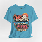 No Thoughts Just Vibes Ghost Shirt, Funny Retro Neon Tee