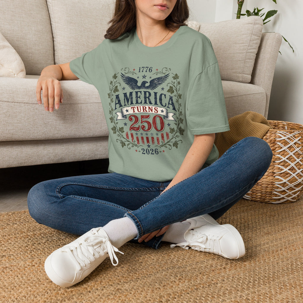 America Turns 250 Shirt 1776 2026 Patriotic Eagle 4th July Tee