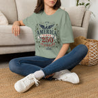 America Turns 250 Shirt 1776 2026 Patriotic Eagle 4th July Tee