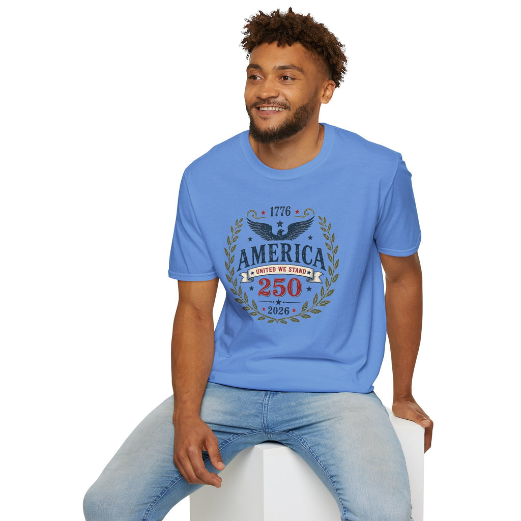 America 250 Shirt 1776 2026 United We Stand Patriotic Eagle Tee